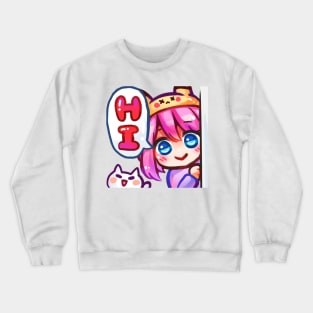 kawaii anime girl hi cat OC Crewneck Sweatshirt